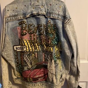 Jean jacket with rhinestones size medium